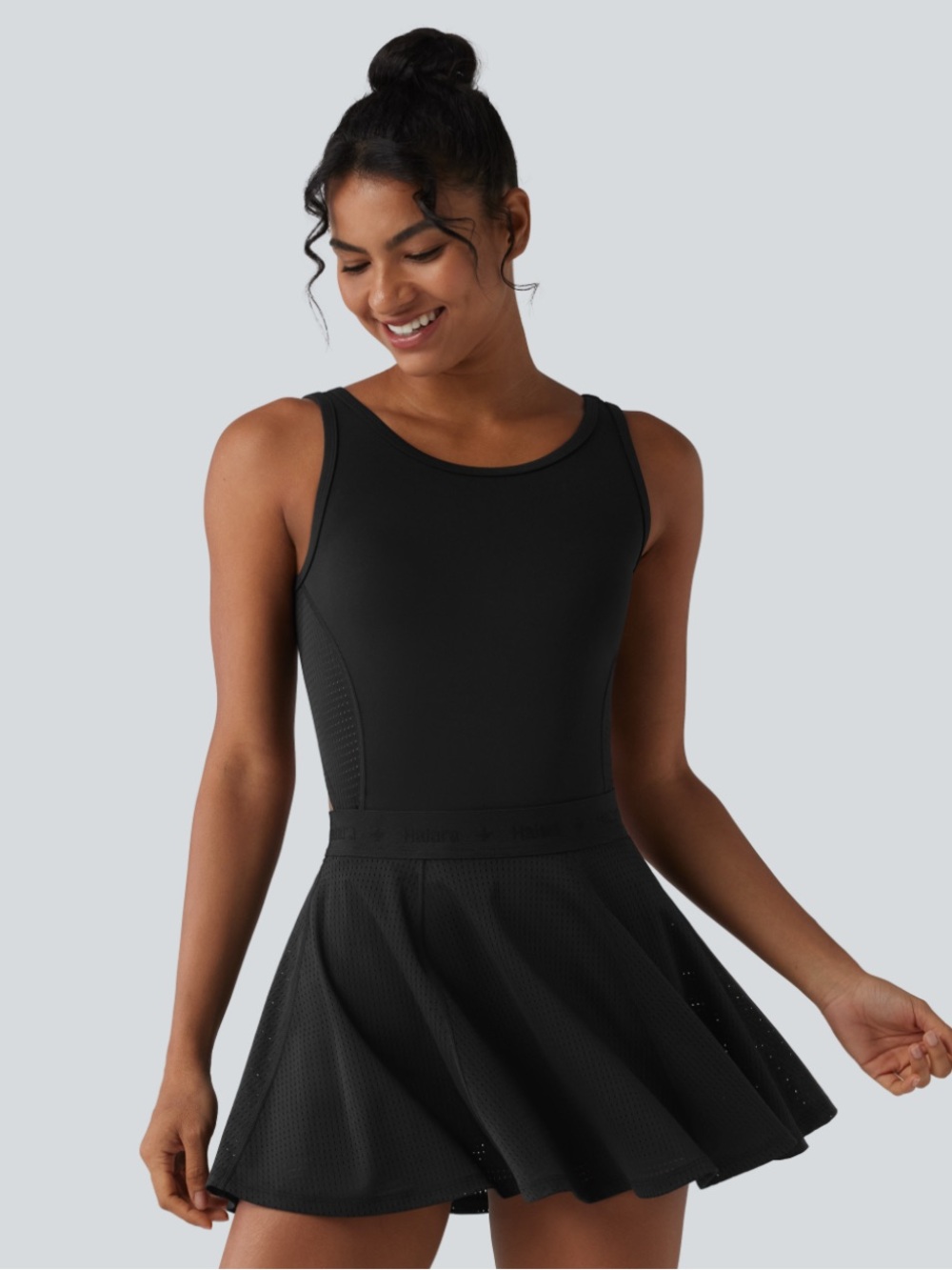 HALARA Black Athletic Skater Dress